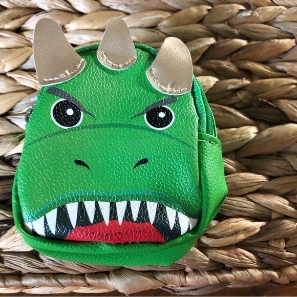 Other - Dinosaur mini book back keychain with zipper